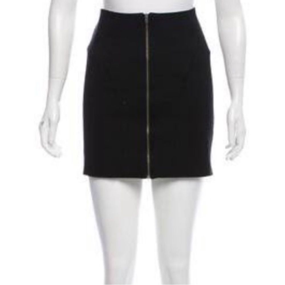 Helmut Lang Wool Mini Skirt Black Zipper Front- Size 2